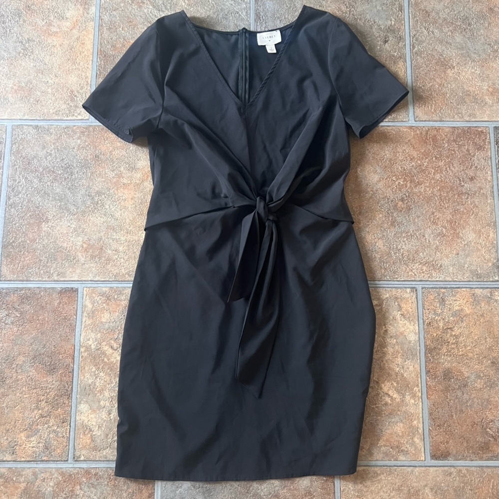 Black Everly Dress Size Small Cocktail Polyester Tie Front Casual Short Sleeve